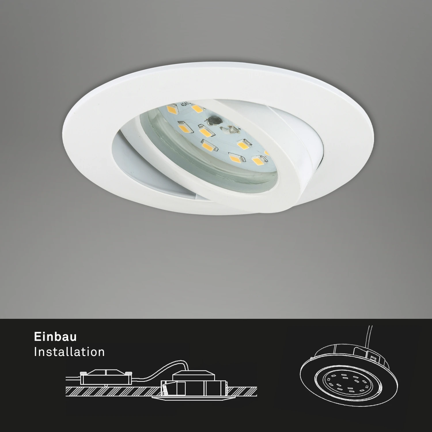 3er Set LED Einbauleuchte, Ø 8,2 Cm, 4,8 W, Weiß 4 3er Set LED Einbauleuchte, Ø 8,2 Cm, 4,8 W, Weiß – Bild 4