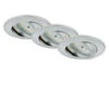 3er Set LED Einbauleuchte, Ø 8,2 Cm, 6,5 W, Alu