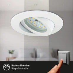 3er Set LED Einbauleuchte, Ø 8,2 Cm, 6,5 W, Weiß -Briloner Store 40775dbceac1e8e56cc7211097865297