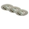 3er Set LED Einbauleuchte, Ø 8,2 Cm, 6,5 W, Matt-Nickel
