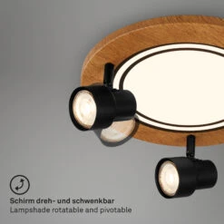 Deckenleuchte, 30 Cm, 3x GU10, Max. 9W, Schwarz -Briloner Store 4318ad0276fdf1b83988f1457dd8f315