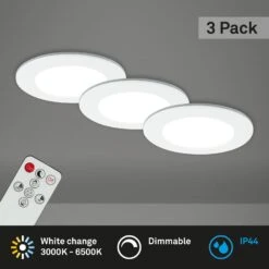 CCT LED Einbauleuchten-Set, Ø9,2 Cm, 3x LED, 4,8 W, 450 Lm, Weiß -Briloner Store 44d5978e944205329345b12180b3418b
