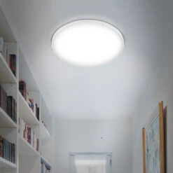 Briloner Slim LED Deckenleuchte, Backlight, Flach, Rund, 42cm, Weiß -Briloner Store 45df15435257165560eff3abc92faefe