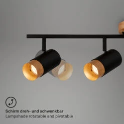 Briloner Plek Wandleuchte, Schwenkbar, Holz, 4-flammig, Schwarz -Briloner Store 4c6f134eeb4ff0b421787ceb554e080c