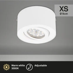 LED Aufbauleuchte, Ø 9 Cm, 5 W, Weiß -Briloner Store 4d537ce4990364c6d2d1a13e91fdf123