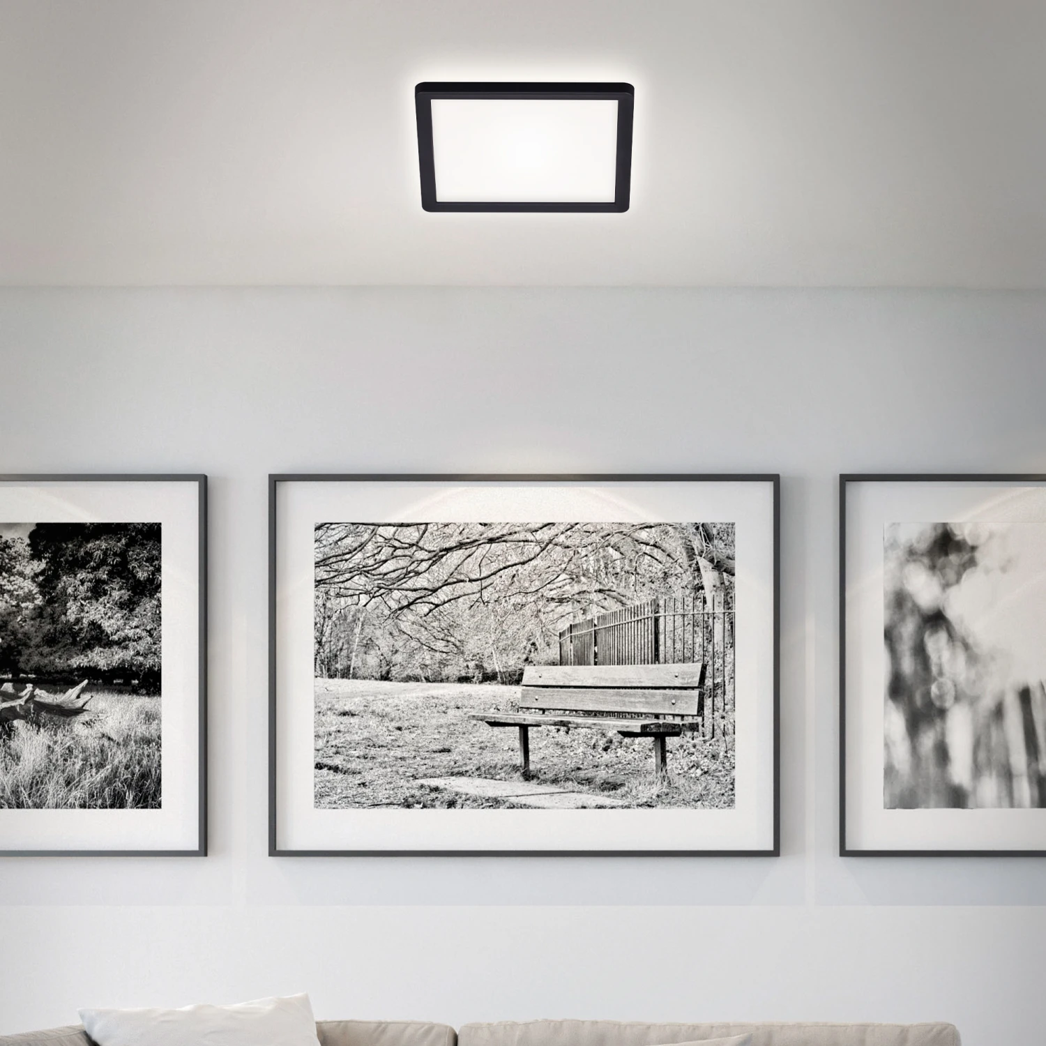 Briloner Slim LED Deckenleuchte, Backlight, Flach, Eckig, 19x19cm, Schwarz 3 Briloner Slim LED Deckenleuchte, Backlight, Flach, Eckig, 19x19cm, Schwarz – Bild 3