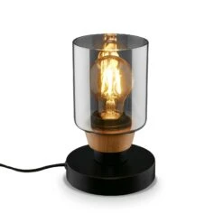 Tischleuchte, 18 Cm, 1x E27, Max. 10W, Schwarz Smoke