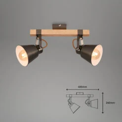 Briloner Talle Deckenstrahler, Schwenkbar, Holz, 2-flammig, Antik-Grau -Briloner Store 52beab590a50ac6d5810d039c25fde48