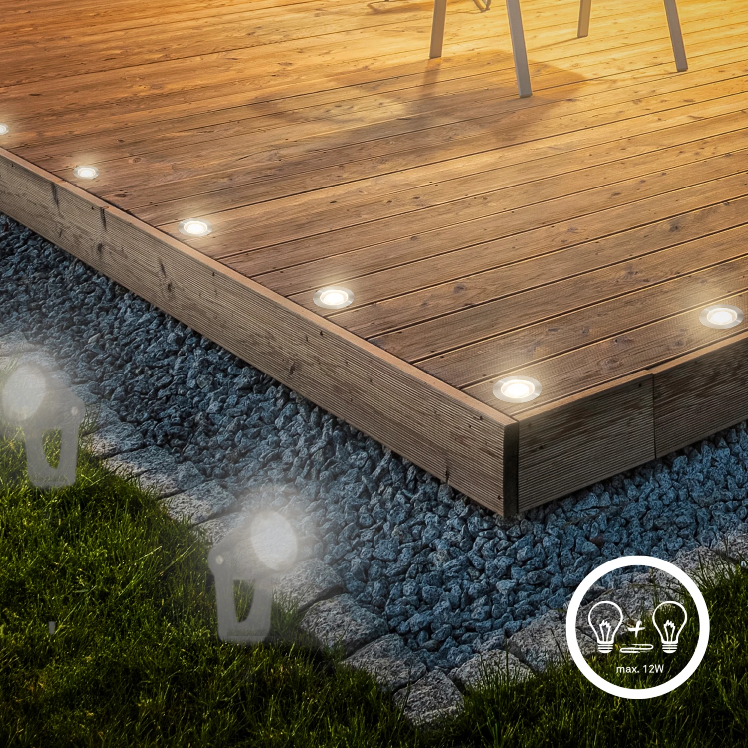CONNECT TO SHINE Starterset Kebony Mit 3er Set LED Bodeneinbaustrahler, IP67 3 CONNECT TO SHINE Starterset Kebony Mit 3er Set LED Bodeneinbaustrahler, IP67 – Bild 3