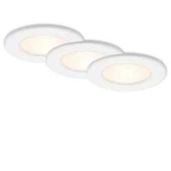 3er Set LED Einbauleuchte, Ø 11,5 Cm, 6 W, Weiß