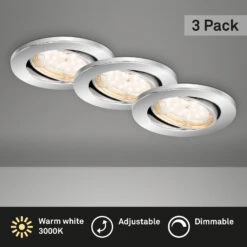 3er Set LED Einbauleuchte, Ø 8,6 Cm, 5 W, Chrom 11 3er Set LED Einbauleuchte, Ø 8,6 Cm, 5 W, Chrom -Briloner Store 564bba6d1dc4d72e65568a93550393f8
