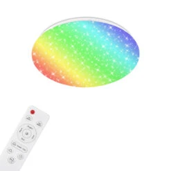 Sternenhimmel CCT RGB LED Deckenleuchte, Ø 33 Cm, 21 W, 2200 Lm, Weiß