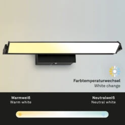 LED Wandleuchte, Mit CCT LED Panel, Dimmbar 52,5 Cm, 15 W, Schwarz -Briloner Store 571c98c1d25bfa80b8ecc9b3bf742a07