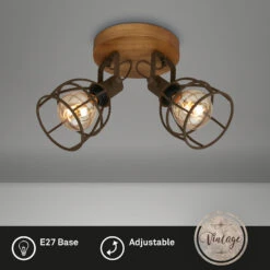 Briloner Korbo Deckenstrahler, Korboptik, Schwenkbar, Holz, 2-flammig 7 Briloner Korbo Deckenstrahler, Korboptik, Schwenkbar, Holz, 2-flammig -Briloner Store 58774244a14b605ebd87c2861c323350