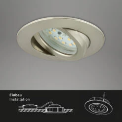 3er Set LED Einbauleuchte, Ø 8,2 Cm, 5,5 W, Matt-Nickel -Briloner Store 5a1e79c30c995ecd3284dd255318bd91