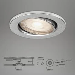 3er LED Einbauleuchte, Ø 8,6 Cm, 5 W, Alu -Briloner Store 60306092c545263cbfcaaf8044861e39