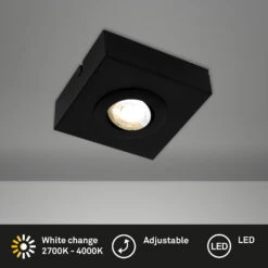 CTS Deckenleuchte, 12 Cm, 4W, 460lm, Schwarz -Briloner Store 622739ae8e1ec104bfb5209add46e215