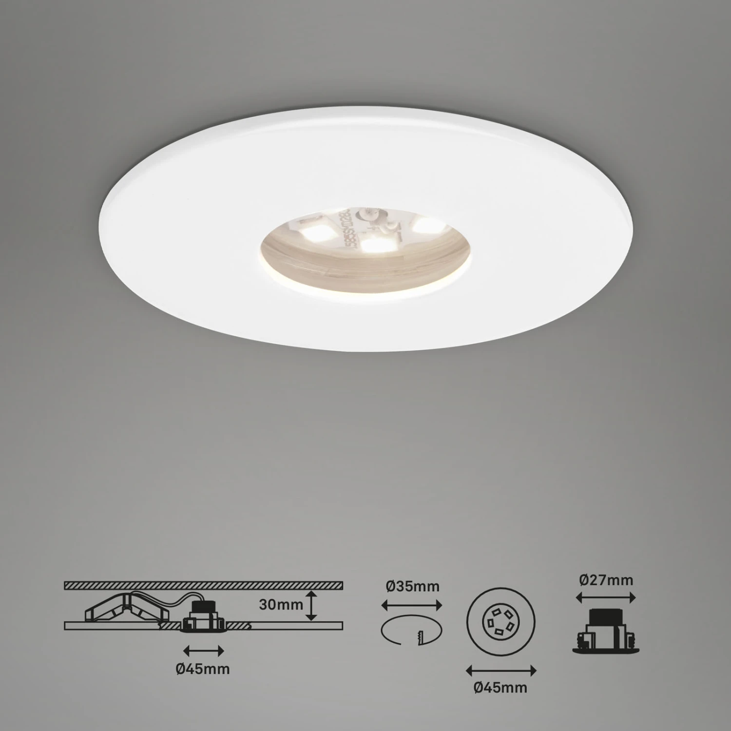 3er Set LED Einbauleuchte, Ø 4,5 , 1,8 W, Weiß 2 3er Set LED Einbauleuchte, Ø 4,5 , 1,8 W, Weiß – Bild 2