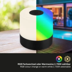 LED Akku-Tischleuchte, 7 Cm, USB-C, 1,5W, 100lm, Schwarz -Briloner Store 638dd3db969c42a438d9e23022074a0f