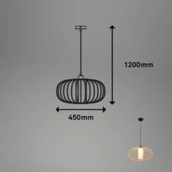 Pendelleuchte, 120 Cm, 1x E27, Max. 10W, Holzfarben -Briloner Store 6636d06ea9ebe35d1fea634be04ec318