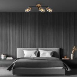 Briloner Hema Deckenstrahler, Rauchglas, Schwenkbar, 3-flammig, Holzbasis -Briloner Store 67f6b154eeca7a200c6f0404eec58fbf