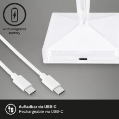 LED Akku-Tischleuchte, 25,5 Cm, 2,3W, 65lm Transparent -Briloner Store 68d14994d0aa9e64cedaaefac55d2828