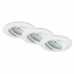 3er Set LED Einbauleuchte, Ø 8,2 Cm, 5,5 W, Weiß