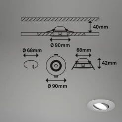 3er Set LED Einbauleuchte, 9 Cm, 3x 4,9W, 480lm, Chrom-matt -Briloner Store 6b718b8f86de1d28059e827d401f66e7
