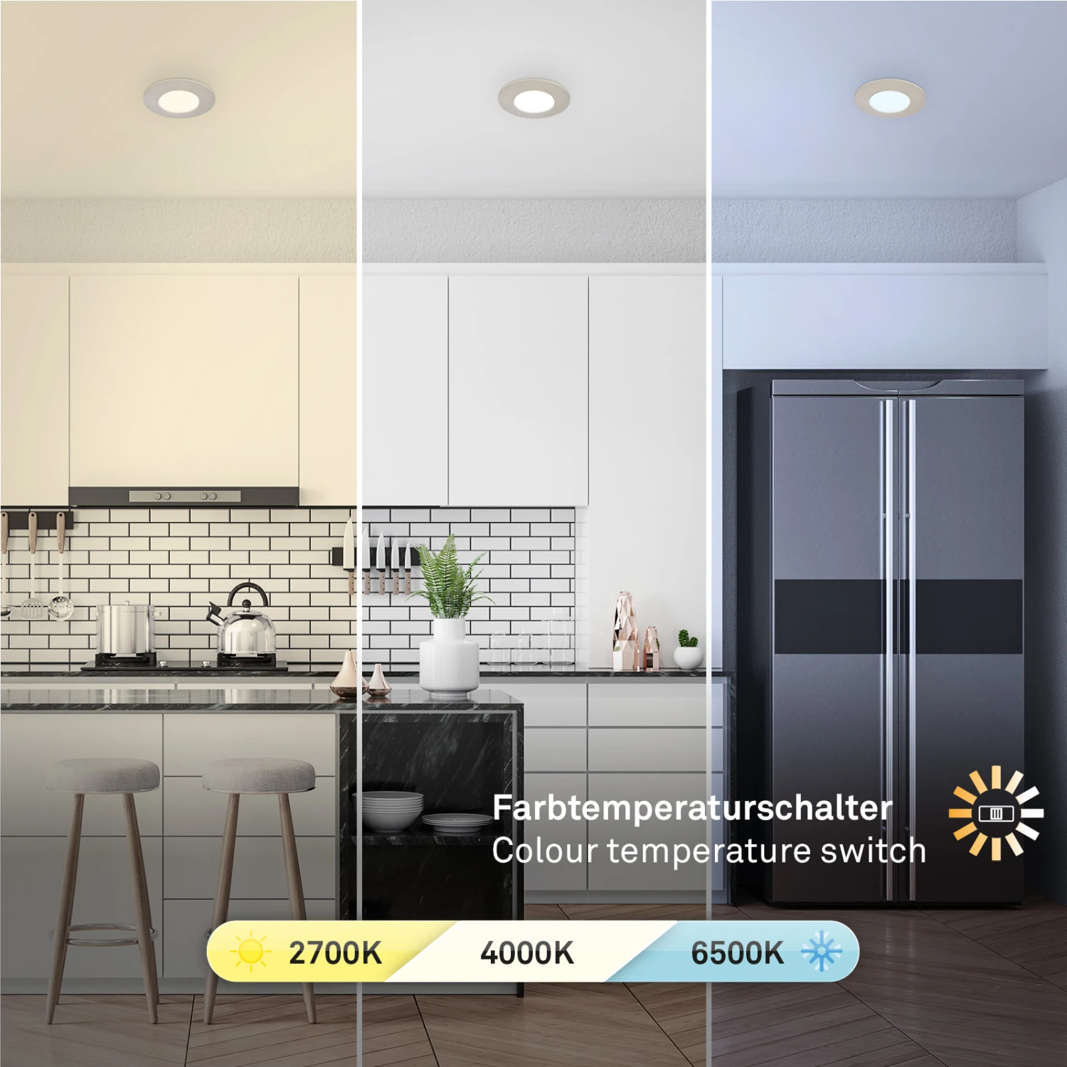 3er Set CTS Einbauleuchte, 9 Cm, 4,9W, 580lm Matt-nickel 7 3er Set CTS Einbauleuchte, 9 Cm, 4,9W, 580lm Matt-nickel – Bild 7