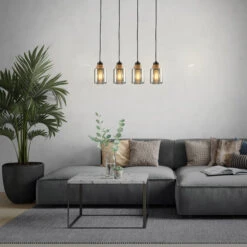 Pendelleuchte, 120 Cm, 4x E27, Max. 10W, Smoke -Briloner Store 6c99a166d9e2d07a61d366055b24c9cc