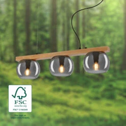 Pendelleuchte, 120 Cm, 3x E14, Max. 10W, Smoke-holz -Briloner Store 6f2ed3216a2f714c92dc252b082132f0