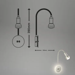 Backlight Wandleuchte, 39 Cm, 1x E14, Max. 10W, Matt-nickel -Briloner Store 705c10299ddf63e69496179406da4dfb