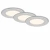 3er Set LED Einbauleuchte, Ø 11,5 Cm, 6 W, Chrom-Matt