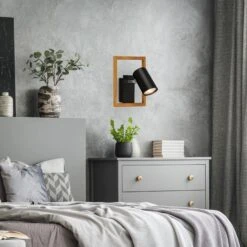 Briloner Frey Wandleuchte, Schwenkbar, 1-flammig, Holz, Schwarz 12 Briloner Frey Wandleuchte, Schwenkbar, 1-flammig, Holz, Schwarz -Briloner Store 736afc1f11c5a30c0cfa1fdc95a15b06