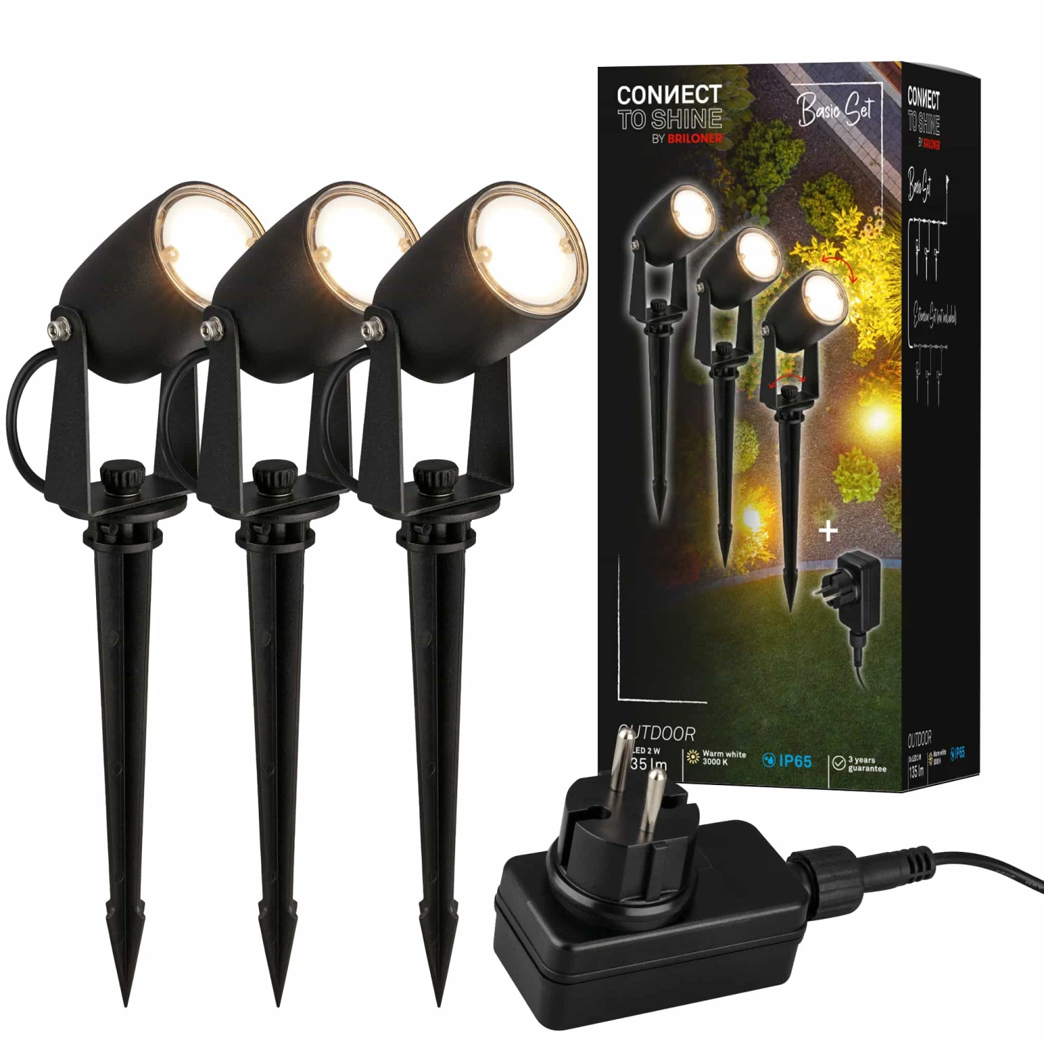 CONNECT TO SHINE Starterset Iris Mit 3er Set LED Wegeleuchten, IP65 1 CONNECT TO SHINE Starterset Iris Mit 3er Set LED Wegeleuchten, IP65
