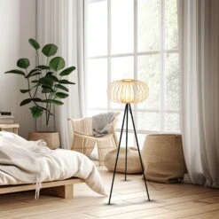 Stehleuchte, 153 Cm, 1x E27, Max. 10W, Holzfarben -Briloner Store 77f92ab9198f6256e42ef95d692147b0