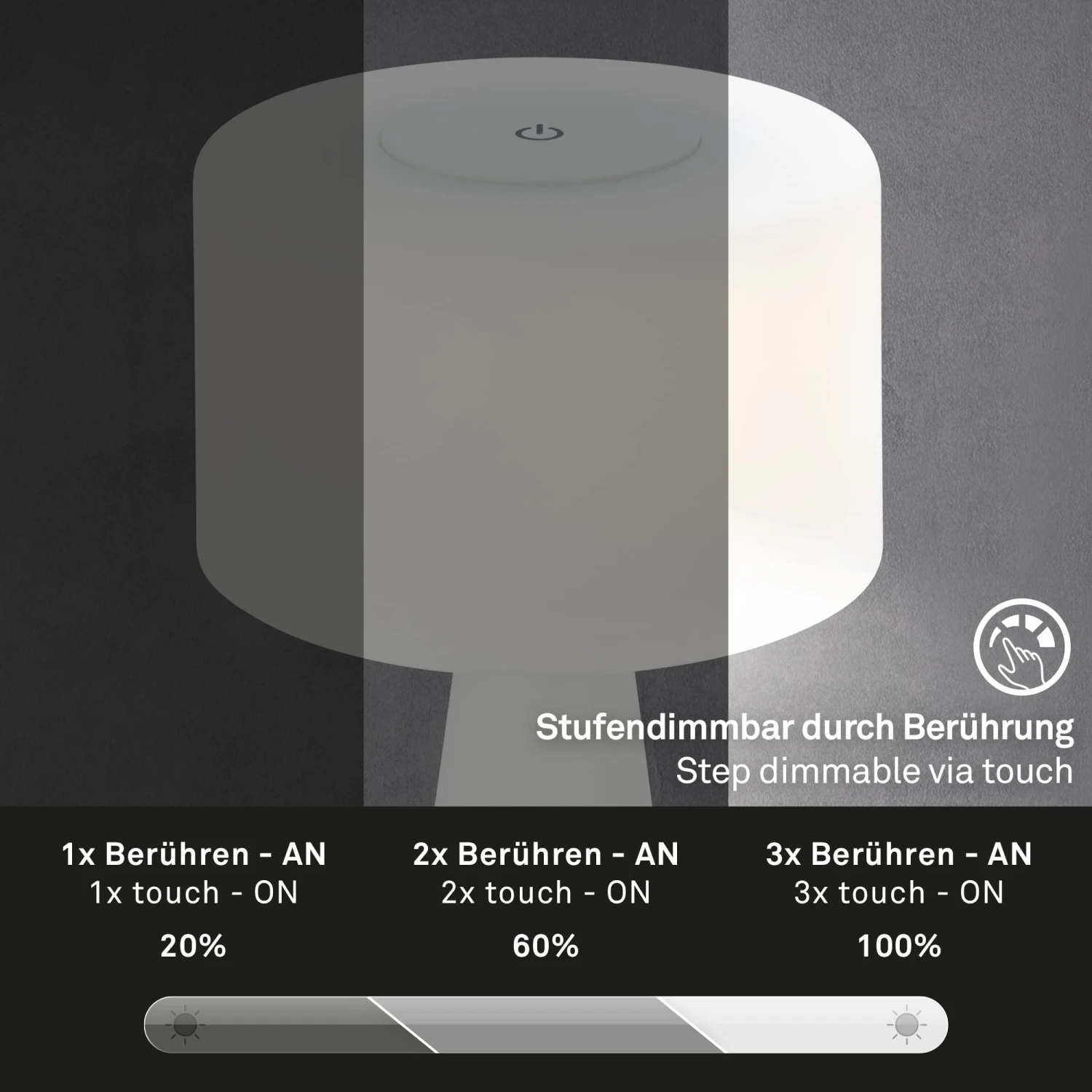 LED Akku-Tischleuchte 35 Cm 4 Watt 300lm Weiß 3 LED Akku-Tischleuchte 35 Cm 4 Watt 300lm Weiß – Bild 3