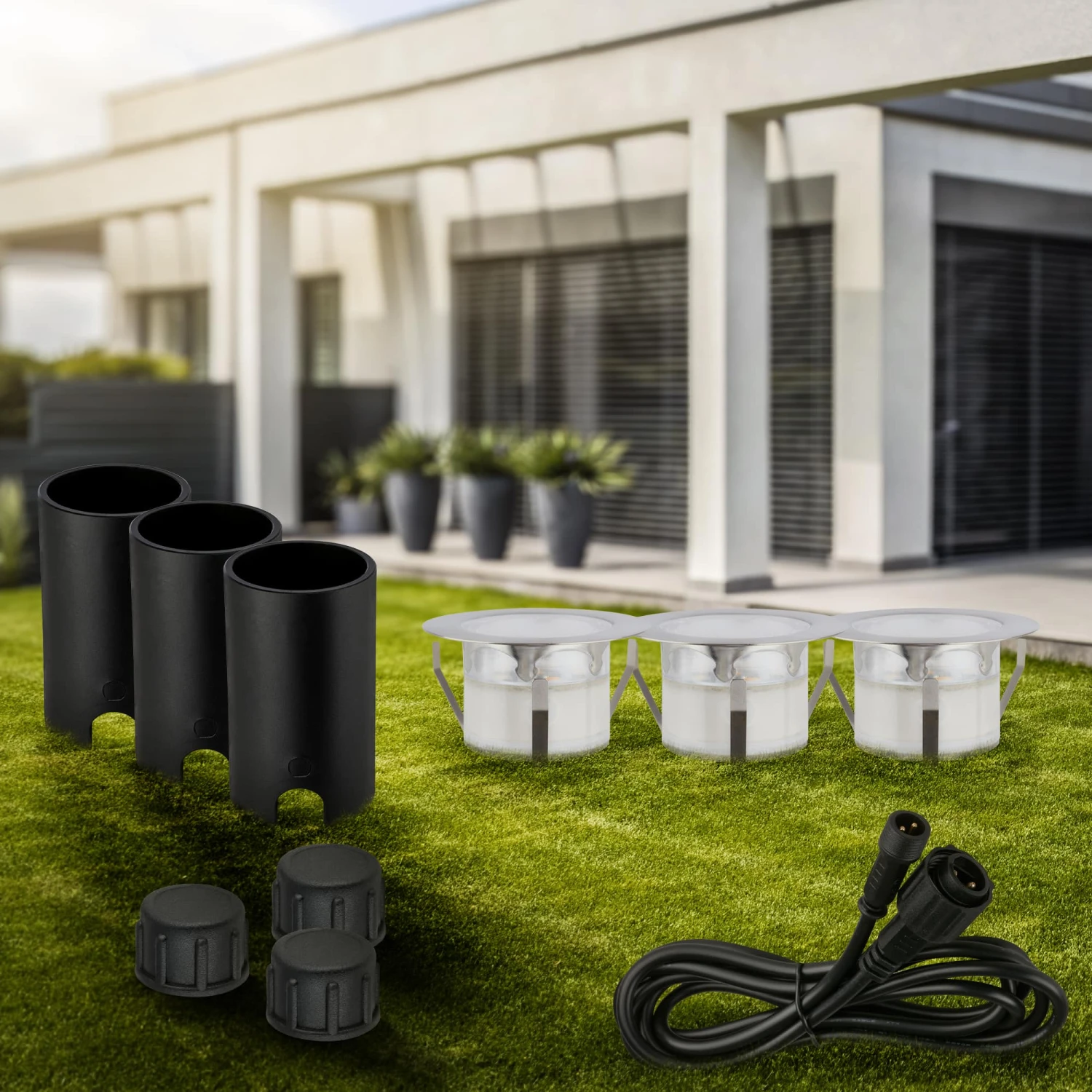 CONNECT TO SHINE Erweiterungsset Tilia Mit 3er Set LED Bodeneinbaustrahler, IP67 7 CONNECT TO SHINE Erweiterungsset Tilia Mit 3er Set LED Bodeneinbaustrahler, IP67 – Bild 7