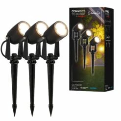CONNECT TO SHINE Erweiterungsset Iris Mit 3er Set LED Gartenstrahler, IP65