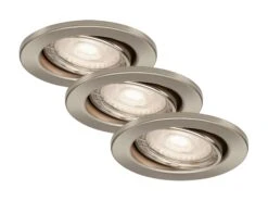 3er Set LED Einbauleuchte, Ø 8,6 Cm, 5 W, Matt-Nickel