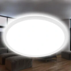 Briloner Slim LED Deckenleuchte, Backlight, Flach, Rund, 42cm, Weiß -Briloner Store 80b548202fb3e05d2e01ab0aeee97e31