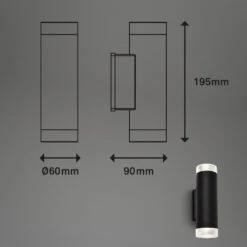 Außenleuchte 19,5 Cm Inkl. 2x GU10 4,7W 400lm Schwarz -Briloner Store 848add9f09670d744c99b7d7db55d88a