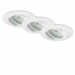 3er Set LED Einbauleuchte, Ø 8,2 Cm, 6,5 W, Weiß