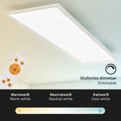 STERNENHIMMEL LED Panel, 119,5 Cm, 3800 LUMEN, 36 WATT, Weiß -Briloner Store 86ec7020978355d5ebd20ab2e35be2fc