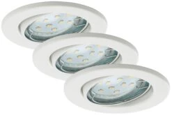 3er Set LED Einbauleuchte, Ø 8,6 Cm, 3 W, Weiß