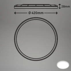 Briloner Slim LED Deckenleuchte, Backlight, Flach, Rund, 42cm, Weiß -Briloner Store 89ac3aa4a9c852862d3904314d2664a9