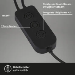 Smart LED RGBIC Tischleuchte, 24 Cm, 24W, 400lm, Schwarz -Briloner Store 8a9e9fedfa2b57cb1cc85a6ebadfe2ac