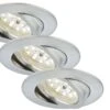 3er Set LED Einbauleuchte, Ø 8,2 Cm, 5,5 W, Alu