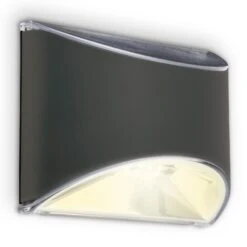 Solar LED Wandleuchte, 10 Cm, Anthrazit