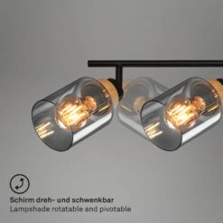 Briloner Hema Deckenstrahler, Rauchglas, Schwenkbar, 4-flammig, Holzbasis -Briloner Store 9258e62fe470564c6d6eabe5b239e92c